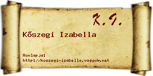 Kőszegi Izabella névjegykártya